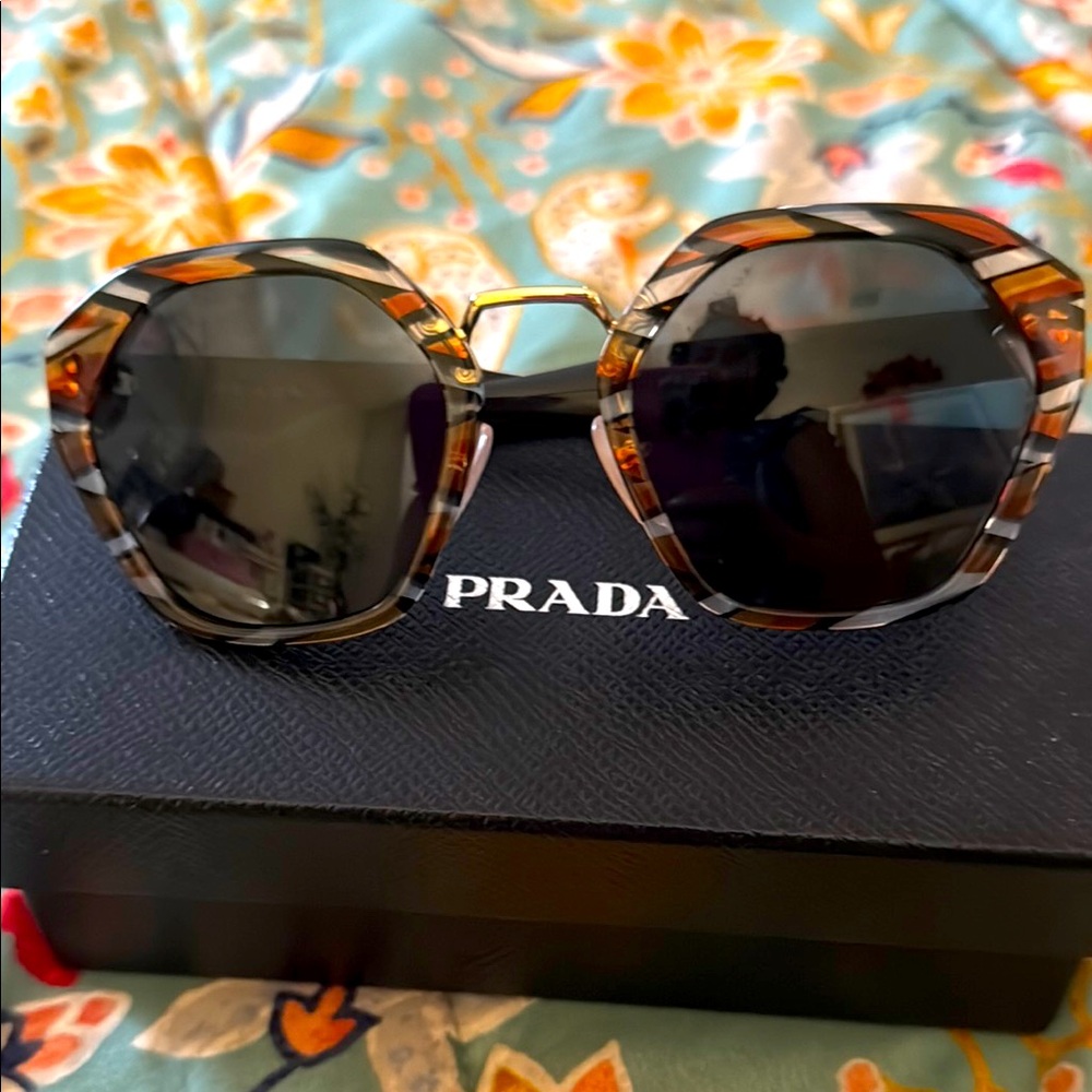 Prada Hexagonal Tortoise Sunglasses